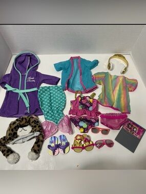 MY LIFE AS 18” doll summer beach doll clothes lot fits American girl dolls